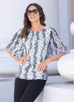 Dubbellaags overhemd met chiffon plaid in 2 kleuren 