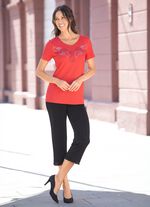 Shirt met decoratieve plaatdecoratie in 2 kleuren 