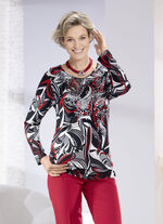 Shirt met ronde V-hals 
