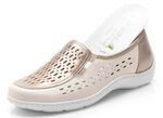 Waldl&auml;ufer, zomerpantoffels voor dames, breedte H, met uitneembaar voetbed BEIGE-BRONS