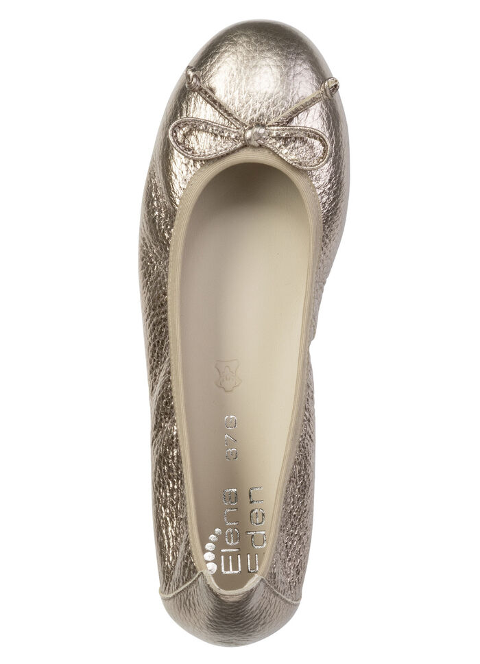 ELENA EDEN, chique damesballerina's, breedte G, met uitneembaar voetbed ANTIKGOLD