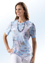 Overhemd met all-over print Turkoois-MEERKLEURIG