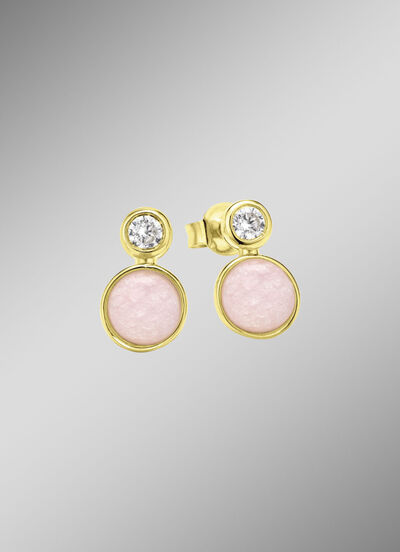 Delicate elegantie: oorknopjes met roze chalcedoon 