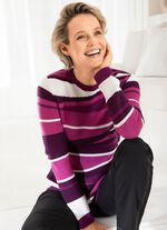 Trui in een elegante mix van patronen BESSENROOD-FUCHSIA-MULTICOLOR