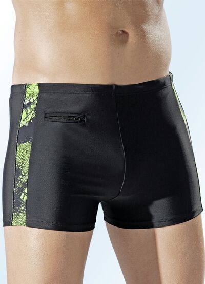 Naturana zwembroek in een hogere rechthoekige vorm met inzetstukken aan de zijkant 