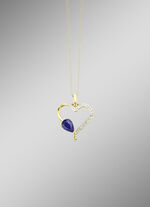 Hartvormige hanger met echte saffier 