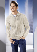 Troyer met korte ritssluiting in 5 kleuren BEIGE