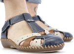Rieker sandaal in een chique design MARINE-BEIGE-COGNAC