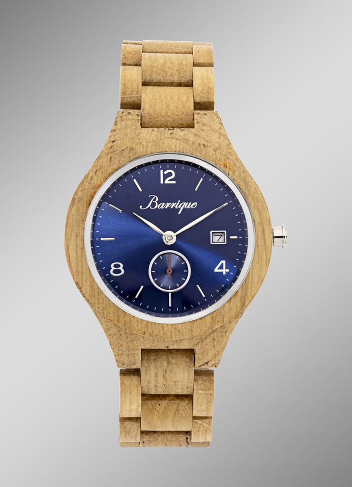 Uniek herenhorloge gemaakt van eikenhout 