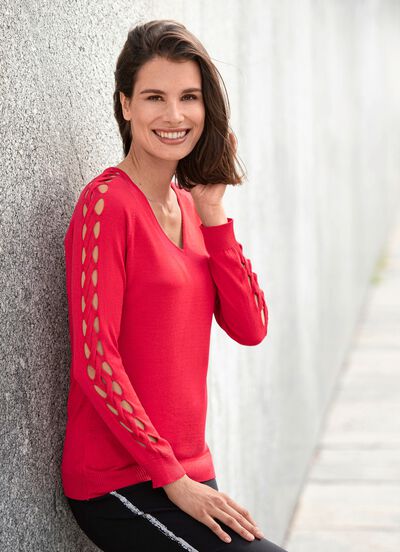 Trui in een zachte, licht glanzende kwaliteit 