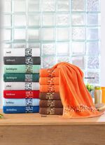 Set badhanddoeken met jacquard-boorden 