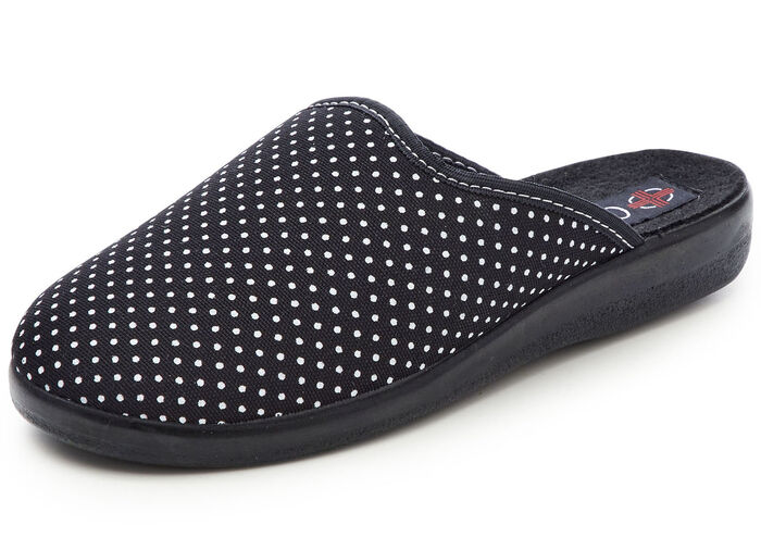 Set van twee pantoffels gemaakt van stippentextiel 1x BORDEAUX 1x ZWART