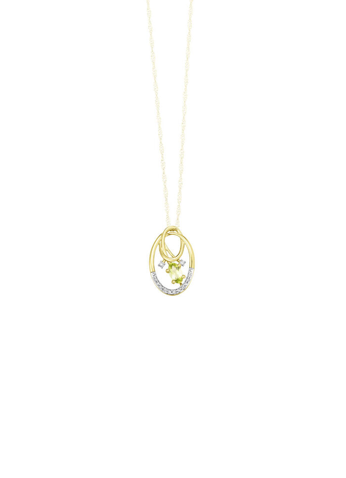 Hanger met diamanten en peridoot 