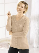 Trui met scheerwol BEIGE