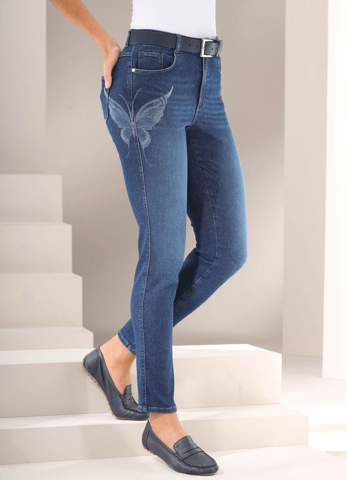 Magic-jeans met vlinderwas-effect 