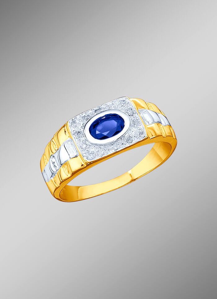 Massieve partnerring in bicolor van goud 