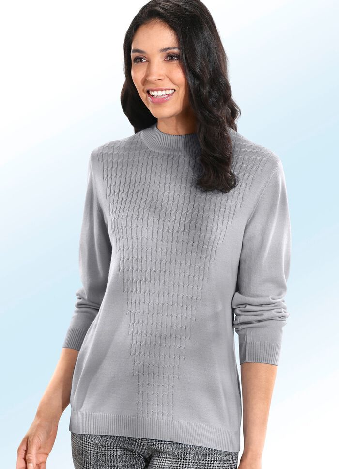 Trui met scheerwol ZILVERGRIJS