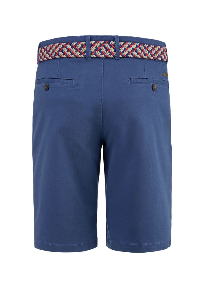 Casual &quot;Redpoint&quot; Bermuda met stoffen riem in 3 kleuren DUNKELBLAU