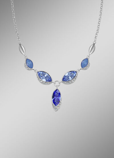 Maritieme fascinatie – ketting met blauwe Swarovski kristallen 