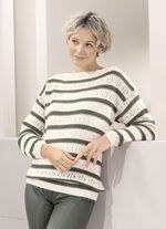 Trui met glitteraccenten ECRU-OLIV-BEIGE