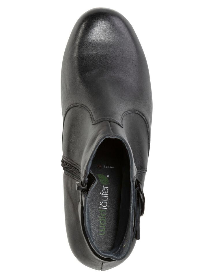 Waldl&auml;ufer, comfortabele dames enkellaarsjes, breedte K, met uitneembaar voetbed ZWART