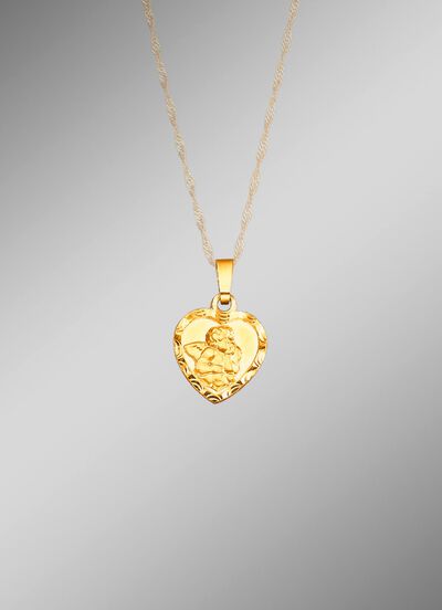 Kettinghanger 'Beschermengel', machinaal gegraveerd 