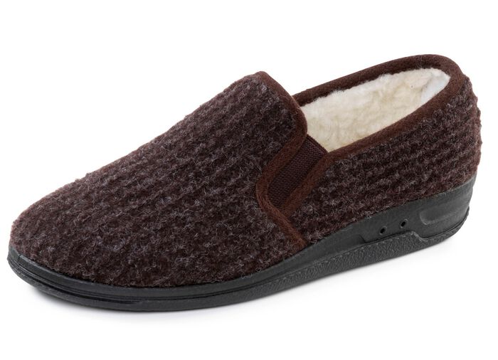 Gevoerde herenpantoffels, met nieuwe wol 