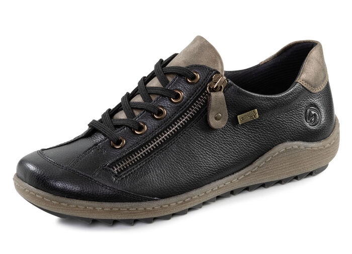 Remonte, comfortabele damessneakers, breedte G, met uitneembaar voetbed SCHWARZ-BRAUN