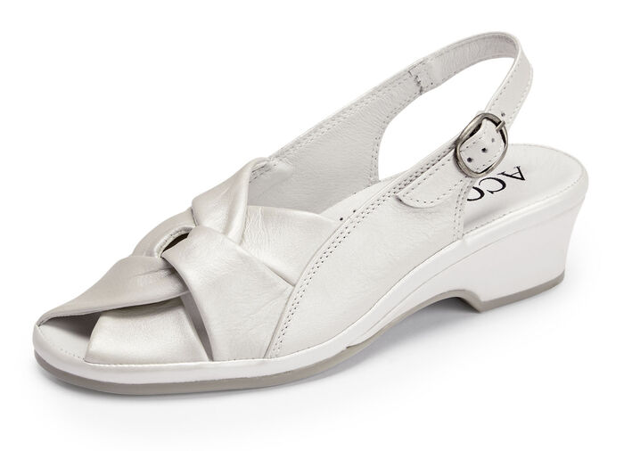 ELENA EDEN, elegante damessandalen, breedte G, gemaakt van leer PARELWIT