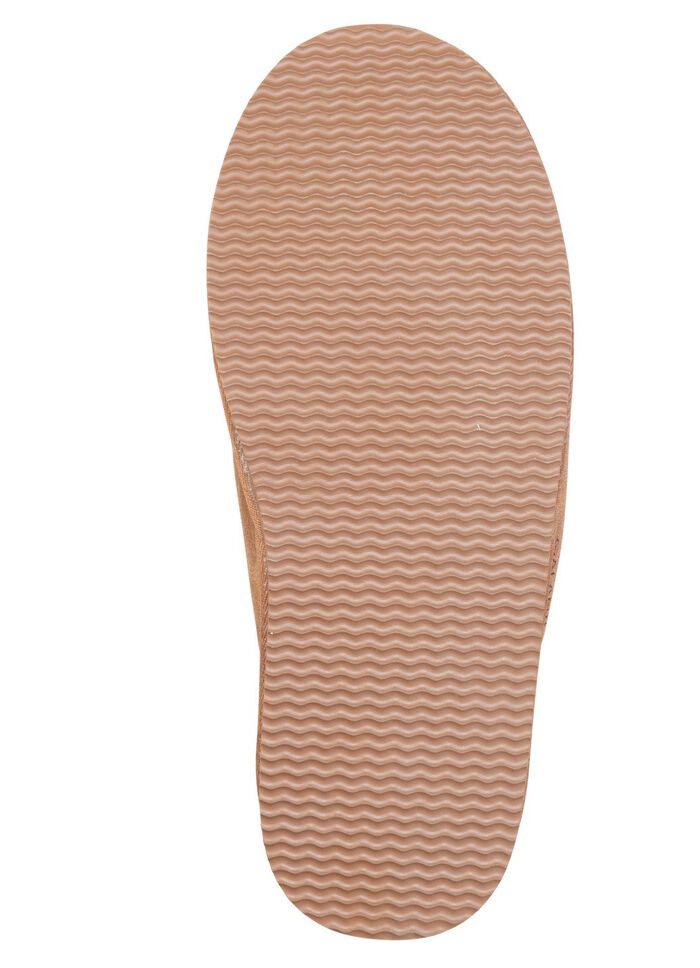 GINO GALANTE, trendy herenpantoffels, met lamsvacht KAMEEL