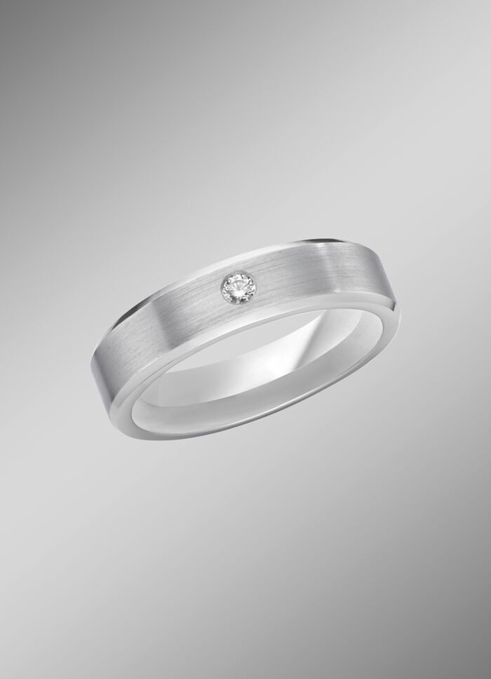 Gematteerde trouwring in zilver 925/- fijn 