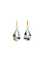 Oorbellen met Muranoglas in lichtblauwe en gouden tinten 