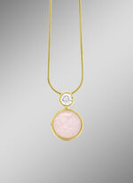 Verleidelijke elegantie: hanger met roze chalcedoon 