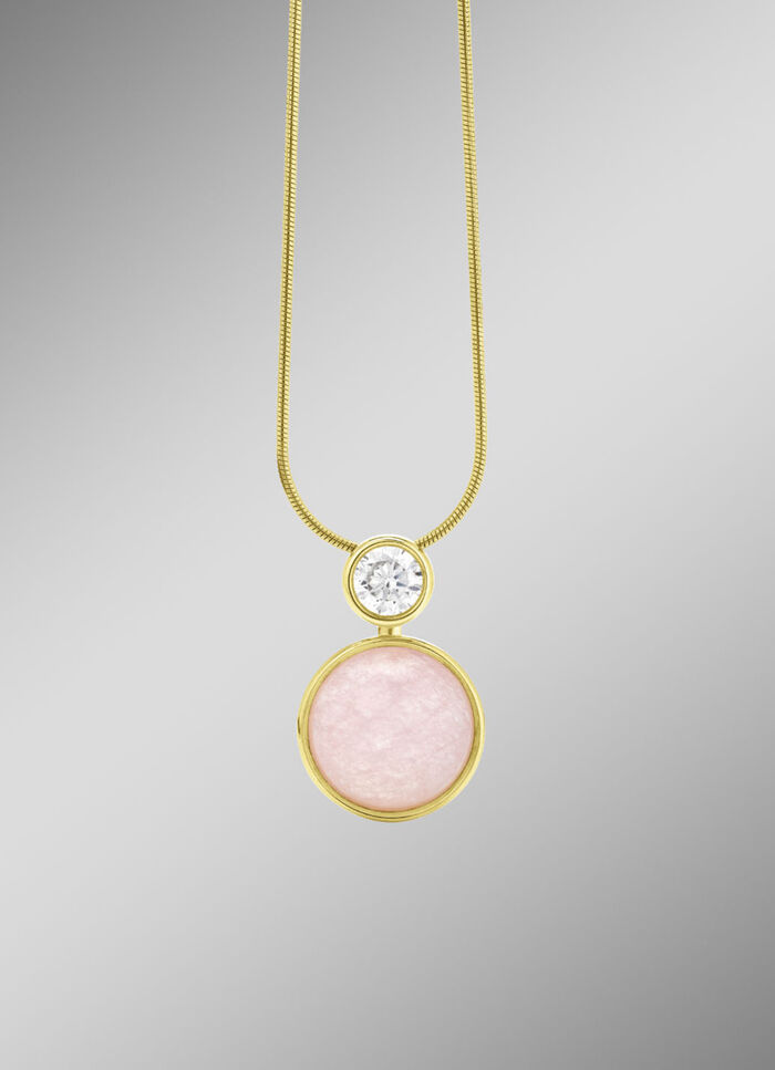 Verleidelijke elegantie: hanger met roze chalcedoon 