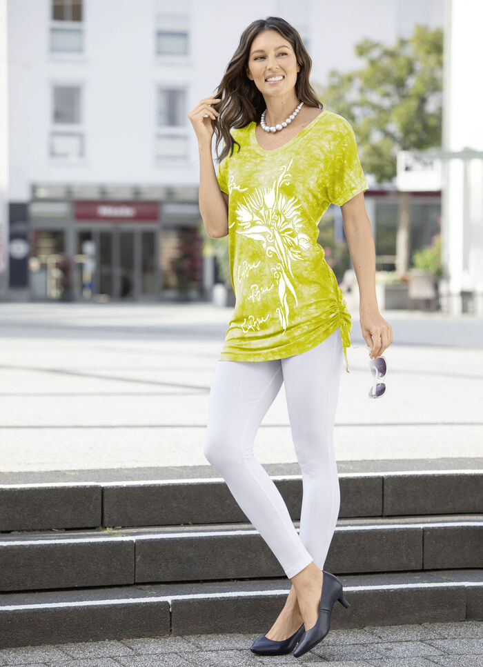 Lang shirt in batiklook in 2 kleuren KIWI BATIK