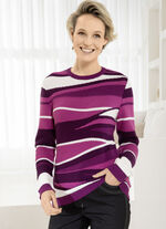 Trui in een elegante mix van patronen BEERE-FUCHSIA-MULTICOLOR