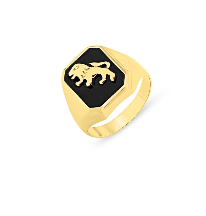 Stijlvolle herenring met echte onyx 