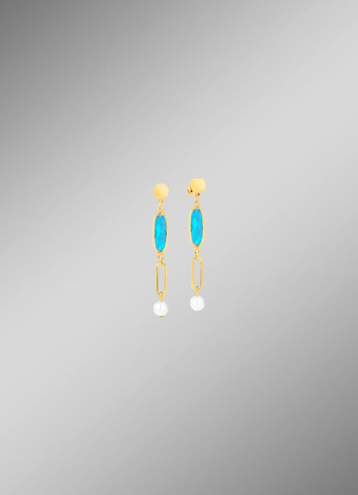 Sieradenset, 3-delig, van messing met kristalstenen 