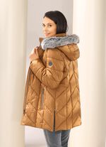 Jas met afneembare kunstbontkraag 