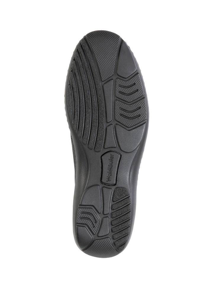 Waldläufer, comfortabele damespantoffels, breedte K, met uitneembaar voetbed ZWART