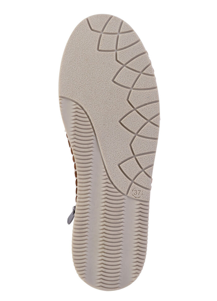 Gemini sandaal van zacht nappaleer met decoratieve perforaties CAMEL