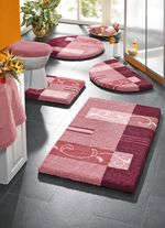 Superzachte badmattenset met antislip latex ROSÉ