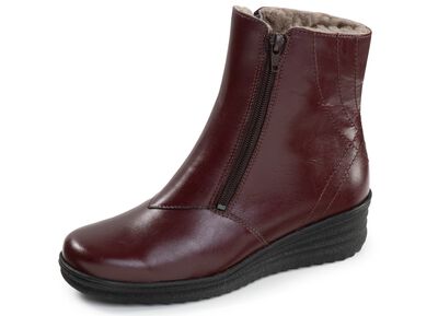 ELENA EDEN, gevoerde dames enkellaarsjes, winterschoenen, breedte H, met lamsvacht 