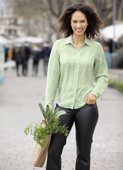 Blouse met overhemdkraag 