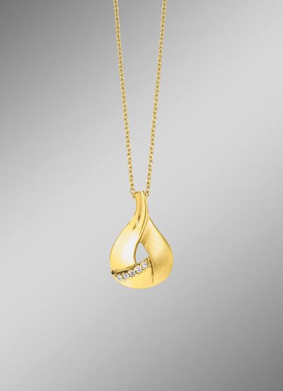 Vergulde hanger met zirkonia 