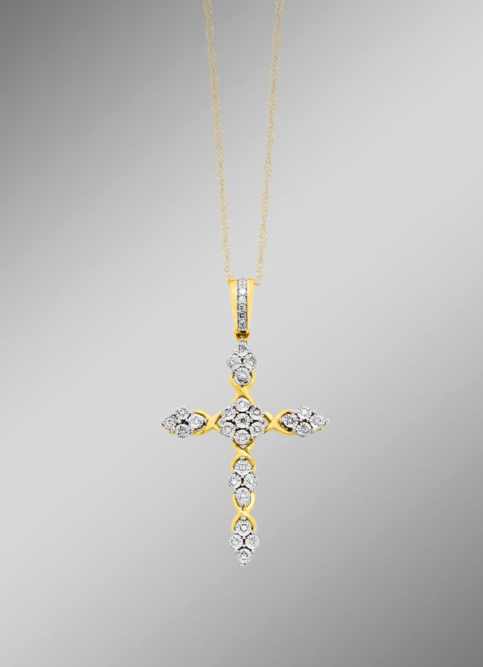 Edele kruishanger met diamanten 