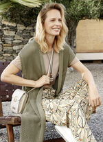 Gebreid vest in lange vorm 