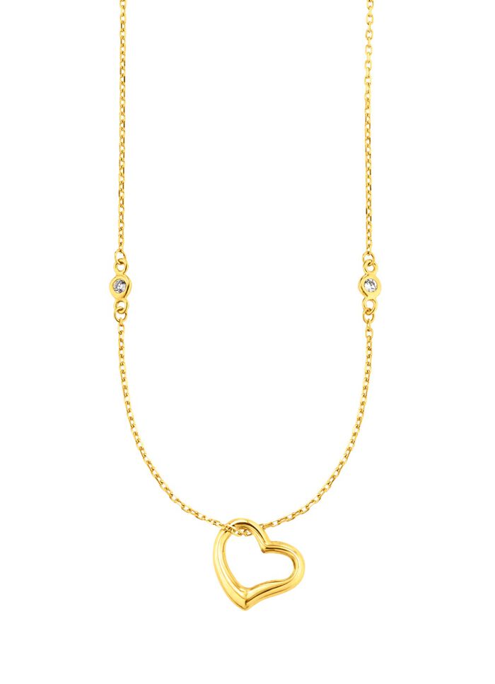 Harthanger met synth. zirkonia en ankerketting 