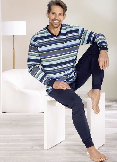 V-hals pyjama met manchetten 