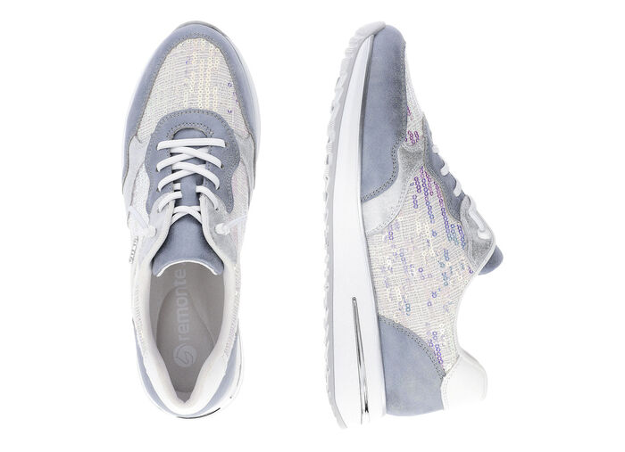 Sneakers met glinsterende pailletten BLEU-WIT